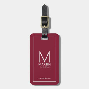 Personlig Monogram och Namn Marskalkar Bagagebricka