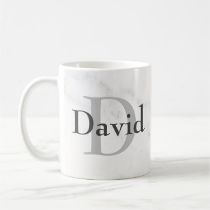 Personlig Monogram och Namn med Marble Stil Kaffemugg