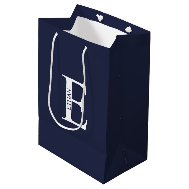 Personlig Monogram och Namn Medium Gift Bag (Framsidan Vinklad)