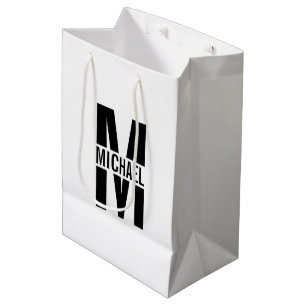Personlig Monogram och Namn Medium Gift Bag
