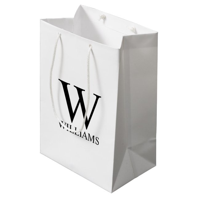 Personlig Monogram och Namn Medium Gift Bag (Framsidan Vinklad)