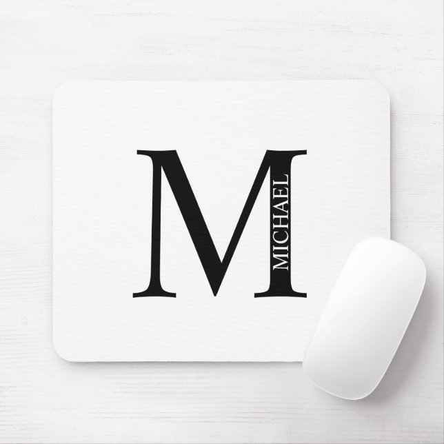 Personlig Monogram och Namn musmatta (Med mus)