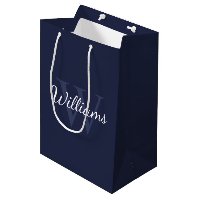Personlig Monogram och Namn Navy Blue (Framsidan Vinklad)