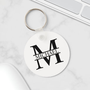 Personlig Monogram och Namn Nyckelring