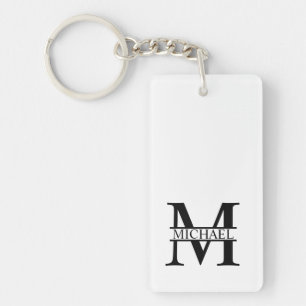 Personlig Monogram och Namn Nyckelring