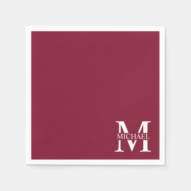 Personlig monogram och namn pappersservett (Framsidan)