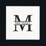 Personlig Monogram och Namn Pappersservett<br><div class="desc">Personlig Monogram och Namn-gåvor med personlig monogram i klassiskt serif font stil med box av namn i mitten av monogram. Perfekt som dekoration i hemmet,  hembiträden,  helgdag för familjen,  nygifta och mycket annat.</div>