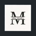 Personlig Monogram och Namn Pappersservett<br><div class="desc">Personlig Monogram och Namn-gåvor med personlig monogram i klassiskt serif font stil med box av namn i mitten av monogram. Perfekt som dekoration i hemmet,  hembiträden,  helgdag för familjen,  nygifta och mycket annat.</div>