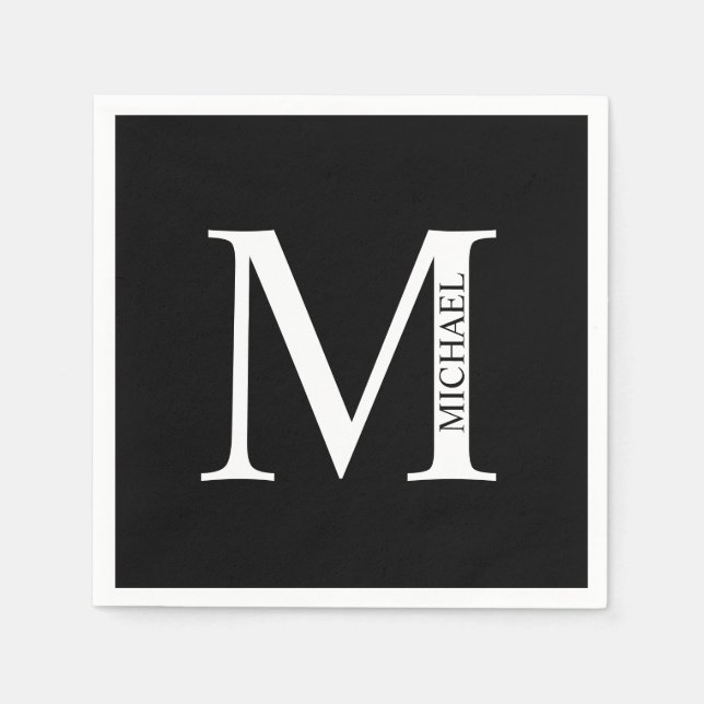 Personlig Monogram och Namn Pappra blöjor Pappersservett (Framsidan)