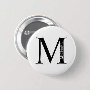 Personlig Monogram och Namn Pinback-knapp Knapp