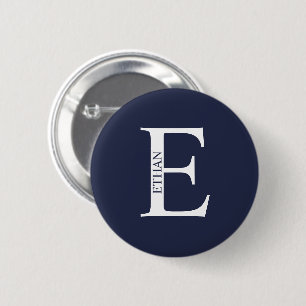 Personlig Monogram och Namn Pinback-knapp Knapp