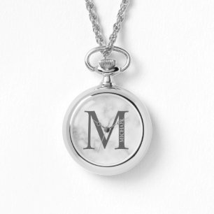 Personlig Monogram och Namn Pocket Watch Armbandsur
