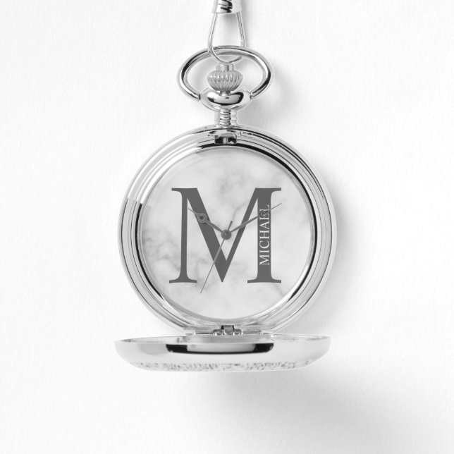 Personlig Monogram och Namn Pocket Watch Armbandsur (Framsida)