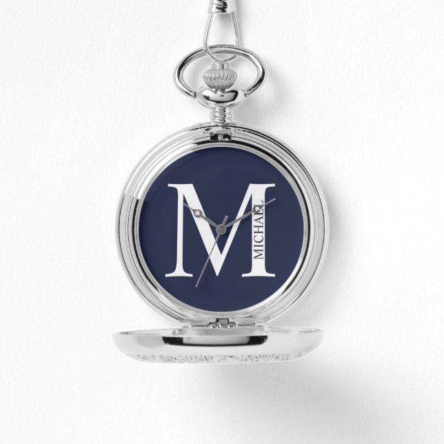 Personlig Monogram och Namn Pocket Watch Armbandsur (Framsida)