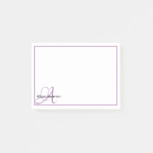 Personlig monogram och namn post-it block