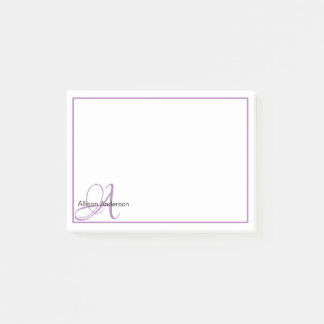Personlig monogram och namn post-it block