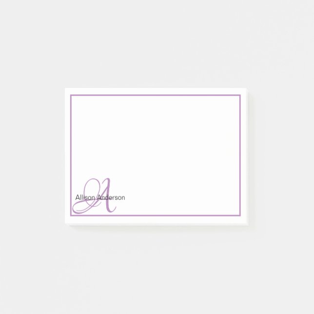 Personlig monogram och namn post-it block (Framsida)