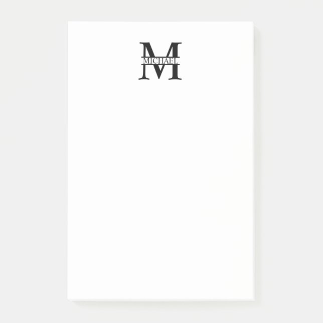Personlig Monogram och Namn Post-it Block (Framsida)