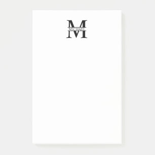 Personlig Monogram och Namn Post-it Block