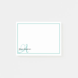 Personlig monogram och namn post-it block