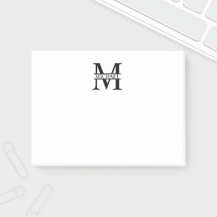 Personlig Monogram och Namn Post-it Block