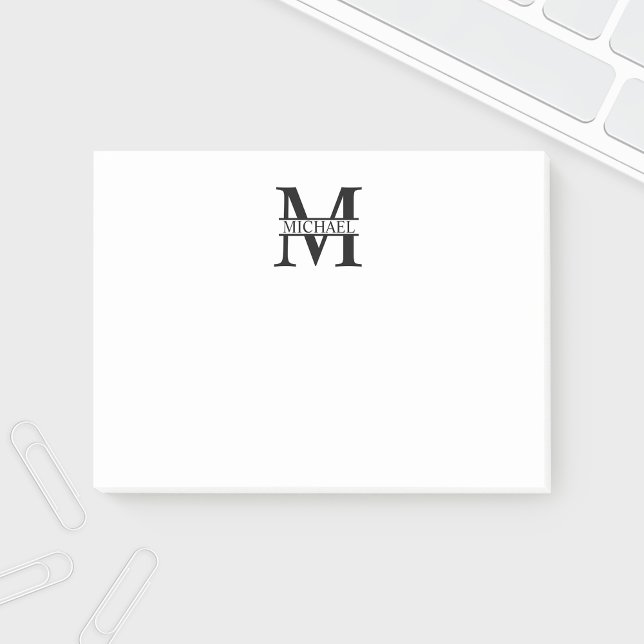 Personlig Monogram och Namn Post-it Block (Skapare uppladdad)