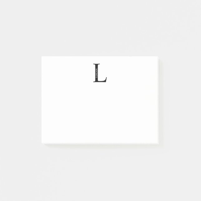 Personlig Monogram och Namn Post-it Notes Block (Framsida)