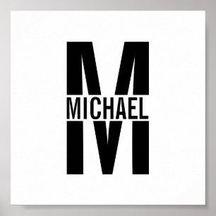 Personlig Monogram och Namn Poster