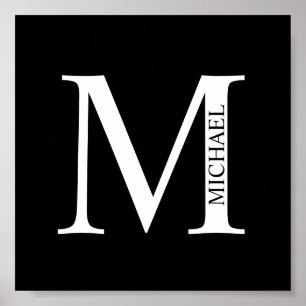 Personlig Monogram och Namn Poster
