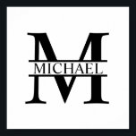 Personlig Monogram och Namn Poster<br><div class="desc">Personlig Monogram- och Namn-presentationer med personlig monogram och namn i klassiskt serif font stil. Perfekt som dekoration i hemmet, hembiträden, helgdag för familjen, nygifta och mycket annat.</div>