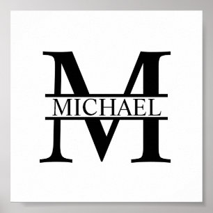 Personlig Monogram och Namn Poster