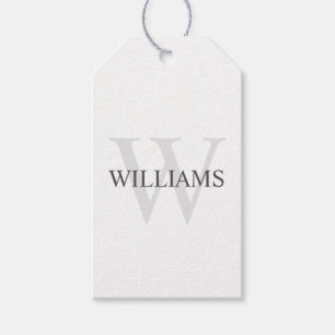 Personlig Monogram och Namn Presentetikett
