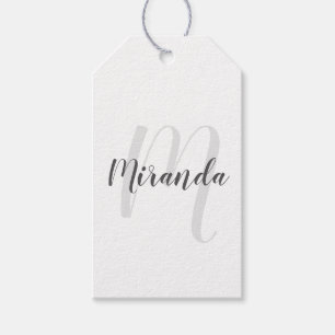 Personlig monogram och namn presentetikett