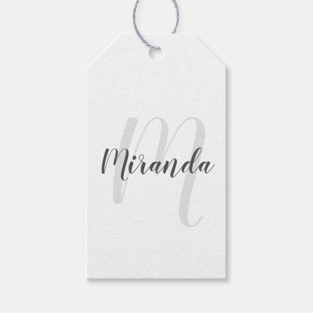 Personlig monogram och namn presentetikett (Framsidan)