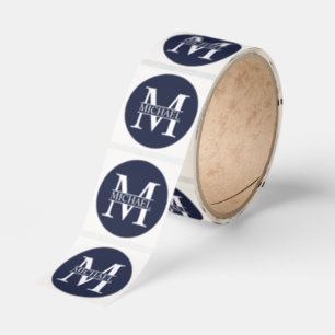 Personlig monogram och namn runt klistermärke