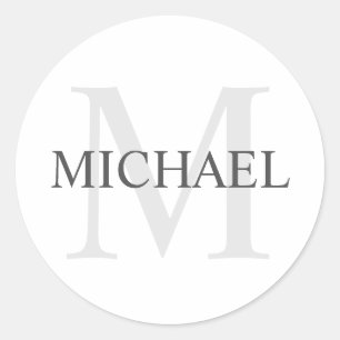 Personlig Monogram och Namn Runt Klistermärke
