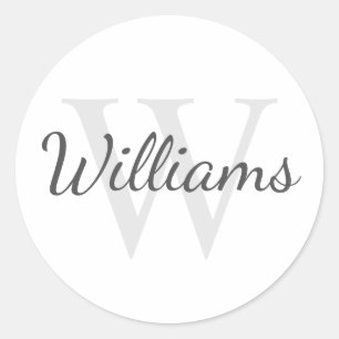 Personlig Monogram och Namn Runt Klistermärke