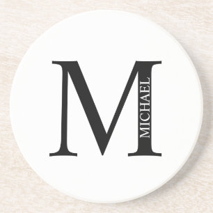 Personlig Monogram och Namn Sandstone Underlägg