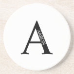 Personlig Monogram och Namn Sandstone Underlägg<br><div class="desc">Personlig Monogram och Namn Gift har personlig monogram och namn i klassiskt serif font stil. Perfekt som gåvor från helgdag,  gåvor från fars dag till pappa,  gåvor till marskalkar och vid särskilda tillfällen.</div>