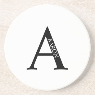 Personlig Monogram och Namn Sandstone Underlägg