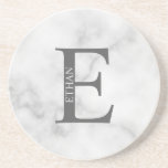 Personlig Monogram och Namn Sandstone Underlägg<br><div class="desc">Personlig Monogram och Namn Gift har personlig monogram och namn i klassiskt serif font stil. Perfekt som gåvor från helgdag,  gåvor från fars dag till pappa,  gåvor till marskalkar och vid särskilda tillfällen. Observera att marmordetaljer simuleras i teckningen. Ingen egentlig marmor kommer att användas i produktens skapar.</div>