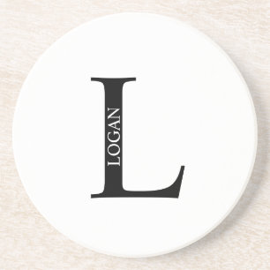 Personlig Monogram och Namn Sandstone Underlägg