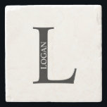 Personlig Monogram och Namn Stone Underlägg<br><div class="desc">Personlig Monogram och Namn Gift har personlig monogram och namn i klassiskt serif font stil. Perfekt som fars dag-gåvor till pappa,  gåvor till marskalkar och vid särskilda tillfällen</div>