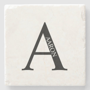 Personlig Monogram och Namn Stone Underlägg