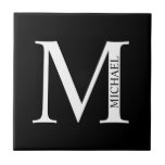 Personlig Monogram och Namn Tile Kakelplatta<br><div class="desc">Personlig Monogram och Namn Design har personlig monogram och namn i klassiskt serif-teckensnitt stil.</div>