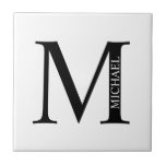 Personlig Monogram och Namn Tile Kakelplatta<br><div class="desc">Personlig Monogram och Namn har personlig monogram och namn i klassiskt serif font stil.</div>
