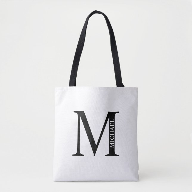 Personlig Monogram och Namn Tote Bag Tygkasse (Framsida)