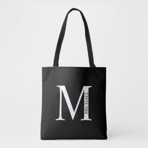 Personlig Monogram och Namn Tote Bag Tygkasse