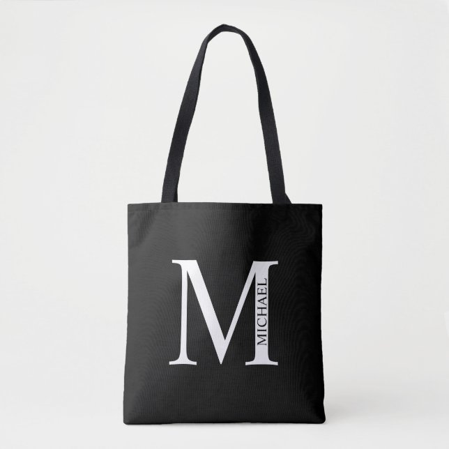 Personlig Monogram och Namn Tote Bag Tygkasse (Framsida)