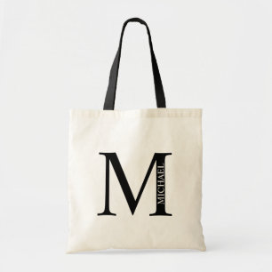 Personlig Monogram och Namn Tote Bag Tygkasse